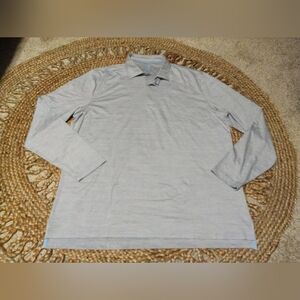 johnnie-O Light Gray Long Sleeve Polo Shirt